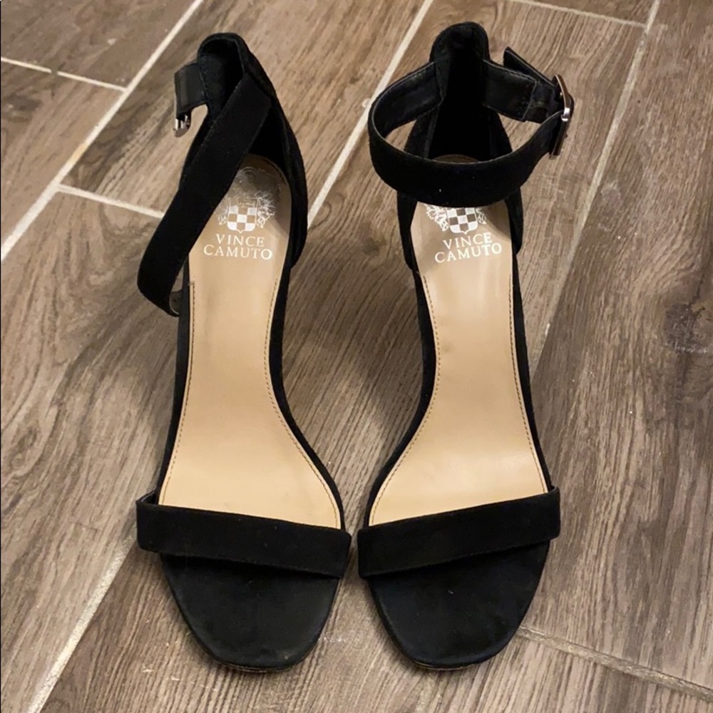 Vince Camuto Black Suede- Textured Heels